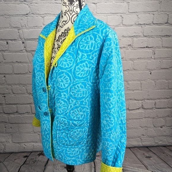 Casual Studio women's quilted size medium button reversible jacket pockets b18 - Picture 9 of 11